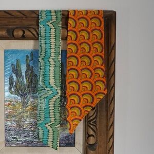 Vintage set of two retro psychedelic print twillies